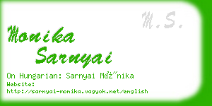 monika sarnyai business card